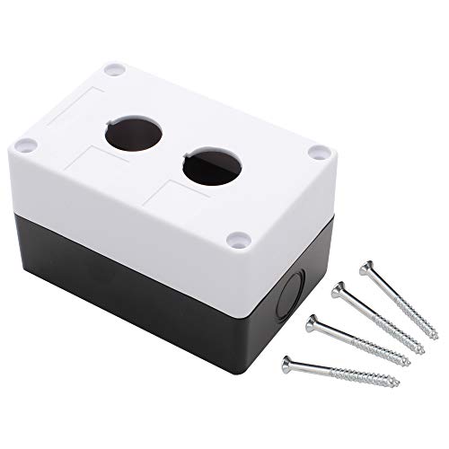 Push Button Switch Control Station Box 22mm Single Push Button Hole Dustproof and Waterproof 1NO or 1NC Abs Material/JL-BX1 Model - 10 Pack - size: 10 Pack, style: Double Push Button Hole JL-BX2