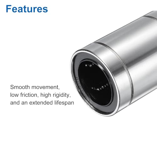 uxcell 4Pcs LM30UU Linear Bearing 30mm Bore 45mm OD 62mm Length Linear Ball Bearings Nickel Plated Surface Double Side Rubber Sealed Bearing Steel for CNC Machine 3D Printer - size: LM30UU