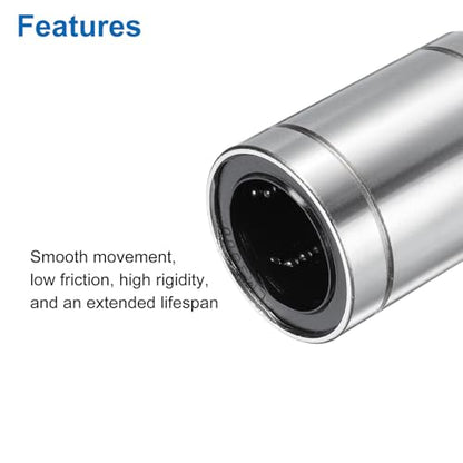 uxcell 4Pcs LM30UU Linear Bearing 30mm Bore 45mm OD 62mm Length Linear Ball Bearings Nickel Plated Surface Double Side Rubber Sealed Bearing Steel for CNC Machine 3D Printer - size: LM30UU