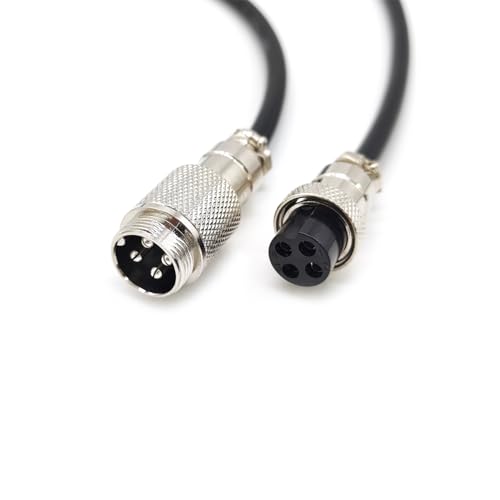 3.28 ft GX20 4 Pin Male to Female Cable, GX20 4Pins Female to Male Head Aviation Cordset Electrical Connector Panel Mount Circular Metal Adapter Cordset for Ships 7A 200V 17AWG (1meter) - size: GX20 4Pin