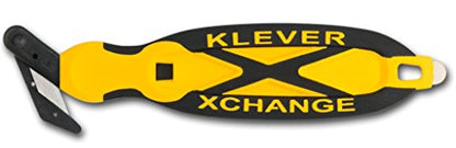 Klever XChange, Box Cutter, Safety Cutter, Utility Knife, Safety Knife, Replaceable Head Perfect For Cutting Double Wall Cardboard or Other Thick Material (Yellow) - color: Yellow
