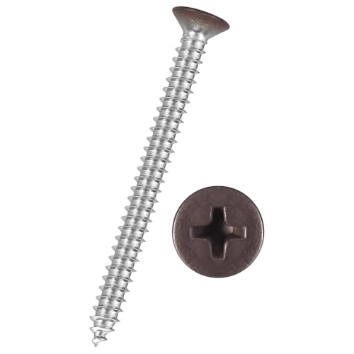 50pcs Phillips Wood Screws #8x2 304 Stainless Steel Brown Head - color: Brown Head, size: #8x2"