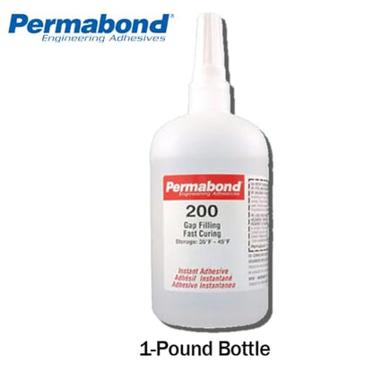 Permabond 200 Instant Adhesive-Fast-Set Thick General Purpose, Great for Plastic & Rubber 1 Ounce Bottle + Tips + Accelerator
