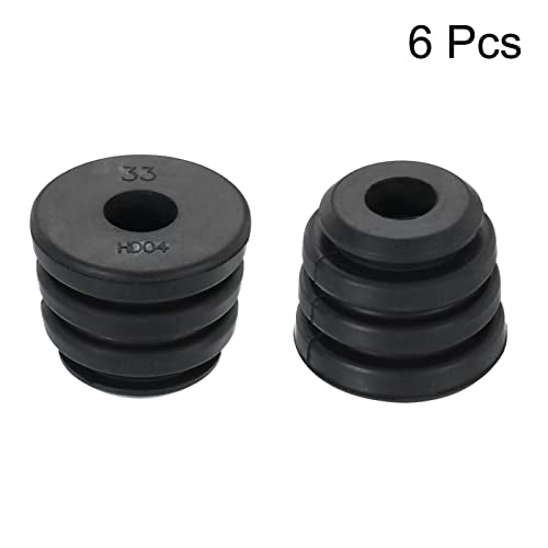 PATIKIL 1.2"x1" Refrigeration Compressor Rubber Mounting Feet, 6 Pack Foot Mount Anti Vibration Pad Replacement for Air Conditioner Refrigerator Electric Motor, Black - size: 1.2" x 1"