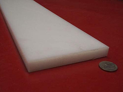 White HDPE (High Density Polyethylene) Rectangular Bar .500" (1/2") x 4.00" (4") x 48" 1 pc