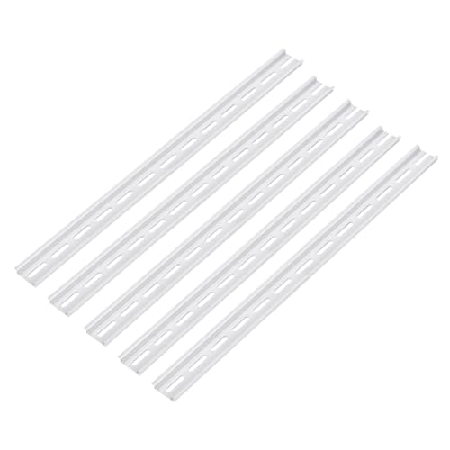 MECCANIXITY DIN Rail Slotted Aluminum Mounting Guide 16 Inch x 1.4 Inch x 0.3 Inch for Equipment Installation Pack of 5 Pcs - size: 16 Inch x 1.4 Inch