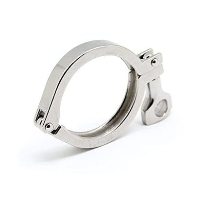 TC 2.5" Tri Clamp with Wing Nut Stainless Steel 304 Heavy Duty Sanitary Clamp Single Pin Tri Clamp Clover with Silicone Gasket(Flange Size: 77.5mm) - size: 2.5 inch(flange size 77.5mm)