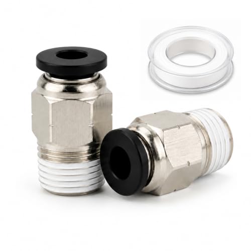 4mm OD x 1/8" NPT Pneumatic Push to Connect Fittings, 20-Pack - size: 4mmOD x 1/8" NPT