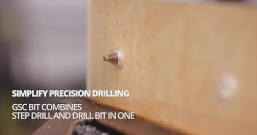 Drill America 1-1/2" Cobalt Stepped Drill Bit with 1/2" Reduced 3-Flat Shank, Gold Oxide Finish for Drilling Acrylic, Steel, Hard Metals, GSC Series - size: 1-1/2"