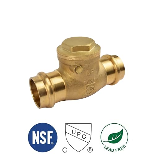 LF Brass Swing Check Valve, Brass Construction, Press Connect, Plumbing Control (1/2-Inch) - size: 0.5 Inch