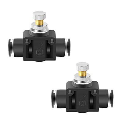 Beduan 5/16" x 5/16" Tube OD Air Flow Control Valve with Push-to-Connect Fitting Speed Controller Union Straight SCF-5/16 (Pack of 2) - size: 5/16" Tube OD(2Pcs)