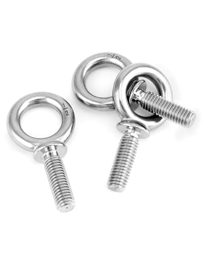 QWORK Eye Bolt, 20 Pack 1/2" -13 x 1-1/2" Marine Grade Stainless Steel Lifting Ring Threaded Eyebolt Machinery Shoulder Eyebolts - color: 20 Pack, size: 1/2"-13 x 1 1/2"