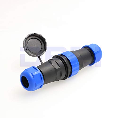 HE29 2pin 45A 380V 28mm Butt Industrial Threaded Waterproof Plastic Connector (2 pin) - size: 2 pin