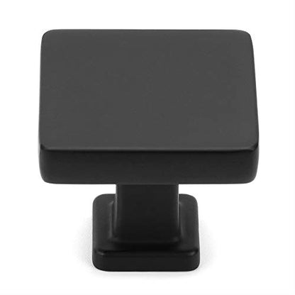KOOFIZO 20 Pack Matte Black Cabinet Knobs, Square Single Hole Pulls K08 - color: Black, size: Knob 1 - 20Pcs, style: Modern