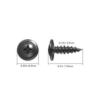Wensilon（500 pcs）#6×5/8" Phillips Truss Head Wood Screws Black Galvanizing Quick Metal Self Tapping. - color: Black, size: #6×5/8"