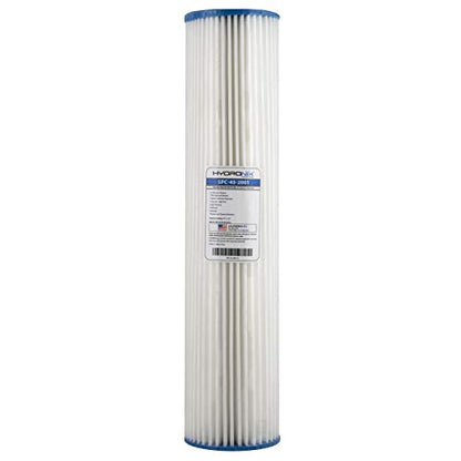 Hydronix SPC-45-2001 Pleated Water Filter Whole House Commercial Industrial Washable and Reusable 4.5 x 20-1 Micron