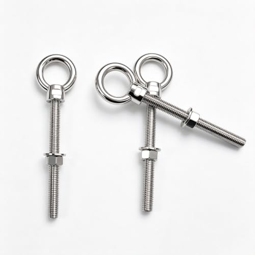 1/2" x 6" Eye Bolts with Washers＆Nuts (5 Pack) - size: 1/2" x 6"