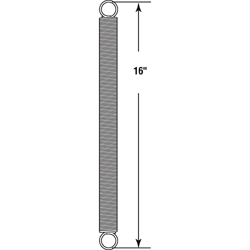 Prime-Line SP 9645 Extension Spring, Spring Steel Construction, Nickel-Plated Finish, 0.105 GA x 1-1/8 in. x 16 in., Closed Single Loop (Single Pack)