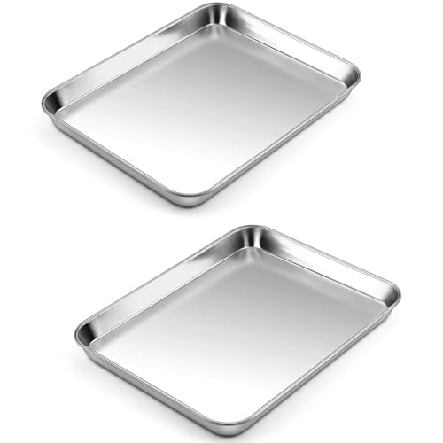 P&P CHEF Baking Sheet Pan, Stainless Steel Cookie Sheet, 10.5 Inch & 2 Pcs - size: 10.5 Inch