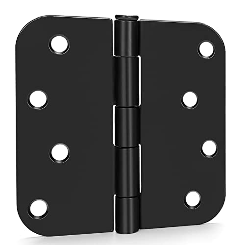goldenwarm 12 Pack Interior and Exterior Door Hinges, Matte Black Door Hinges 4 inch x 4 inch with 5/8" Radius Corners - color: Matte Black