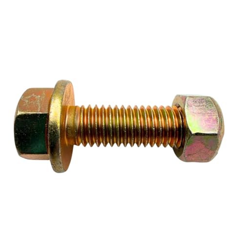 1/2"-13 x 1-1/2" Grade 8 Flange Bolts (25-Pack) – Heavy-Duty Hex Flange Bolts Includes All-Metal Prevailing Torque Lock Nuts – High-Strength SAE J429/J995 Anti-Vibration 1.5" Coarse Thread