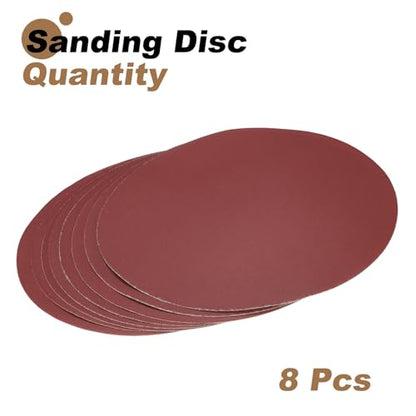 uxcell 8pcs 12-Inch PSA Sanding Discs, 600 Grits Aluminum Oxide Self Adhesive Stick Back Sandpapers, No-Hole Round Wet/Dry Sander Papers, Sand Auto Car Paint, Wood, Metal - size: 600 Grits