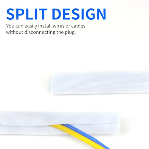 Split Wire Loom, 20ft Automotive Cable Protector Sleeve, Flexible Braided Cable Sleeves High Temperature Cable Management (White, 1/2") - color: White, size: 1/2"