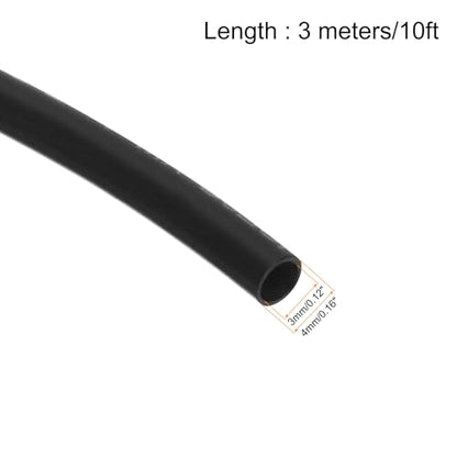 uxcell Black PVC Tube Wire Harness Tubing, 3mm(1/8 inch) ID 10ft Sleeve for Wire Sheathing Wire Protection - color: Black, size: 3mm