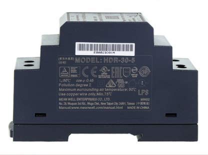 Original MEAN WELL HDR-30-5 15W 3A 5V DIN Rail Power Supply meanwell step shape mini slim size power source 5V DC adjustable 88-264VAC