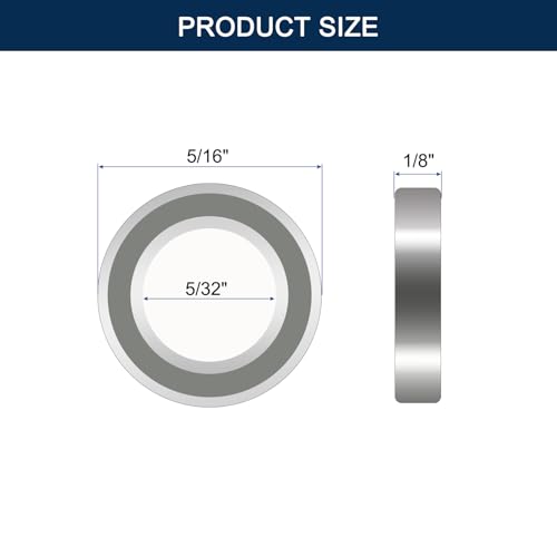 R155ZZ Deep Groove Ball Bearings, ID 5/32" x OD 5/16" x Width 1/8" Miniature Bearings, Double Metal Shielded Ball Bearing Chrome Steel Z2 Lever 5pcs - size: R155ZZ 5/32" x 5/16" x 1/8"