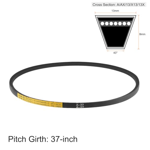 uxcell A37 Drive V-Belts 37" Pitch Length 13mm Width 8mm Thick JIS Standard A-Section Rubber Drive Transmission Belt 2pcs - size: 37"