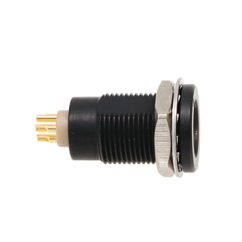 Black Panel Mount Socket 5 Pin Connector DBPE 102A 054 Female Solder Push Pull BraDBPE Compatible for Fischer AWG22 Wire Cable - color: Black panel mount socket female, size: 5 Pin