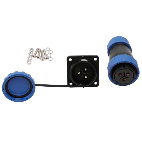 TY28 3 Pin 45A Connector, Female Male Cable Plug Socket, Screw-Crimp, Quick-Disconnect for Outdoor Power Device Automotive, M28 x 1.5 Thread - color: Screw Mount, size: 3 Pin 45A