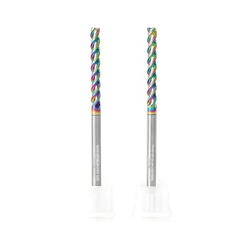 Tools 1/8” Extra Long Carbide Square End Mill for Aluminum, Copper Alloy, Plastic, 3" Overall Length End Mill Bits, 3 Flute HRC 62 Deg DLC Coating, CNC Router Bits 1/8 Shank (1/8-3" 2PCS) - size: DLC EXXL 1/8-3" 2PC