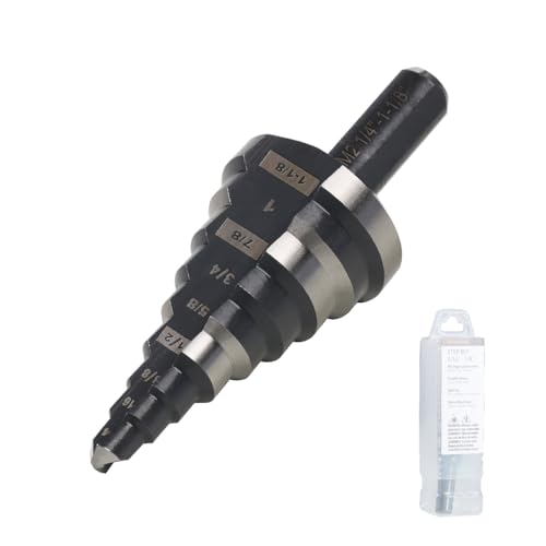 1/4"-1-1/8" M2 Step Drill Bit Unibit for Hole Drilling 9 Sizes - size: 1/4" to 1-1/8" (Straight)