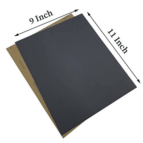 1000 Grit Wet Dry Sandpaper, 15PCS 9x11 Inch Silicon Carbide Sanding Sheets - style: Grit 1000