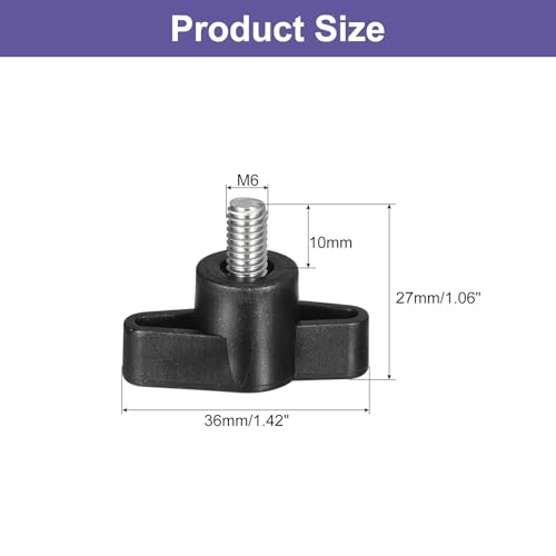 uxcell 5Pcs Clamping Screw Knob, M6 x 10mm Metric 304 Stainless Steel T Shaped Thumb Screws Handle for Quick Remove Hand Tightening Knob Replacement - size: M6 x 10mm