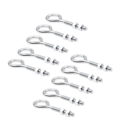 Prime-Line 9066972 Eye Bolts with Nuts, 1/2 in.-13 x 6 in., Zinc Plated Steel (10 Pack)