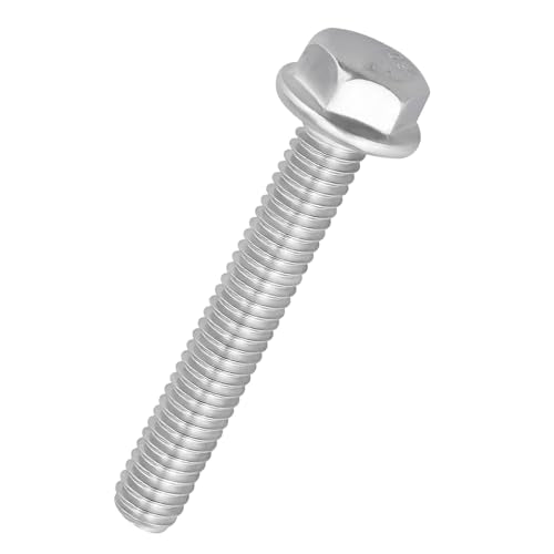 10pcs 3/8-16 x 1-3/4" Flange Hex Head Bolts (Non-Serrated), 304 SS - size: 3/8-16 x 1-3/4