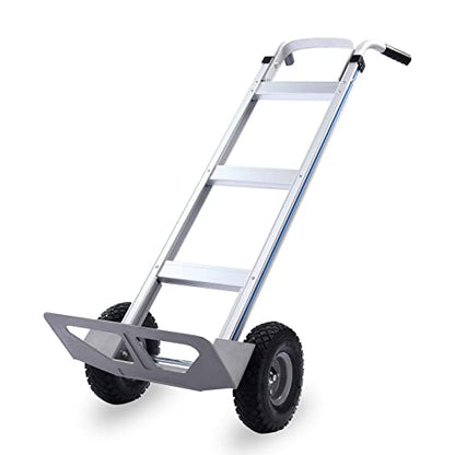 LEADALLWAY Aluminum Hand Trucks Heavy Duty with 10“ Solid Wheels,2 Wheel Dolly 550lbs Capacity