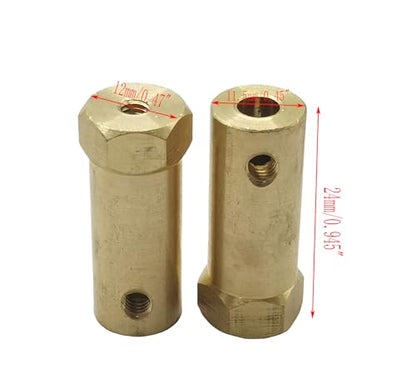 5Pcs 5mm Bore Brass Couplers, Hexagon Motor Shaft Coupling Flexible Connector with Screws and Wrench for Robotics and R/C Car Wheels Tires Shaft Motor - size: 5mm