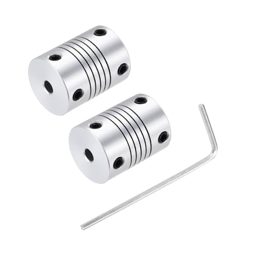 uxcell 2Pcs 3mm to 4mm Aluminum Alloy Shaft Coupling L25xD19 Flexible Coupler Beam for 3D Printer CNC Machine DIY Encoders and Motors Shaft,Silver - size: 3mm to 4mm