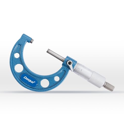 Dasqua Outside Micrometer, 1-2 inch Range, 0.0001" Accuracy Industrial Tools, Carbide-Tipped, Stainless Steel Precision Machinist Tools - color: Mechanical, size: 1-2"