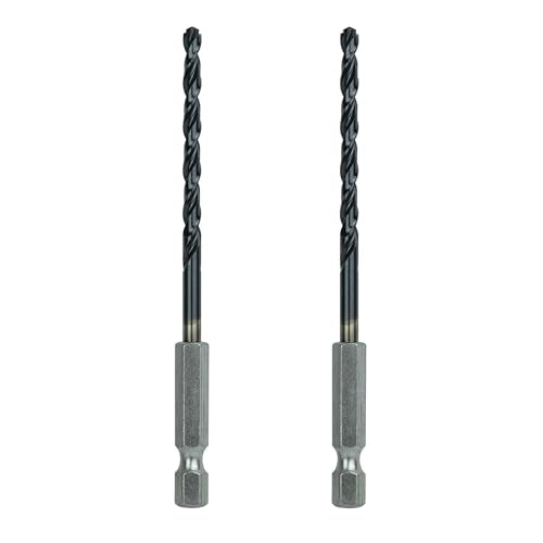 5/32 Inch Cobalt Drill Bits 2pcs Heavy-Duty Metal Drill Bit Set for Steel, Cast Iron, TiAlN Coating, 1/4" Hex Shank (5/32" x 4") - size: 5/32 in