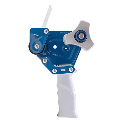 3" Tape Holder Dispenser Gun Heavy Duty w/Metal Cutter Adjustable Tension & Metal Anti-Reversing Plate for Ship Storage Warehouse Retail
