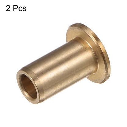 HARFINGTON 2pcs Flange Bearing Sleeve 8mm Bore 12mm OD 25mm Length 2mm Flange Thickness Bronze Bushing Self-Lubricating Bushings Sleeve for Industrial Equipment - size: 8mmx12mmx25mm