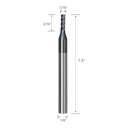 Tools Carbide End Mill Square Milling Cutter for Cutting Alloy Steels,Cast Iron, Hardened Steel - 4 Flute Cutting Tools 1/8 Shank (1/16-1.5" 5PCS) - size: 1/16-3/16-1.5" 5PC