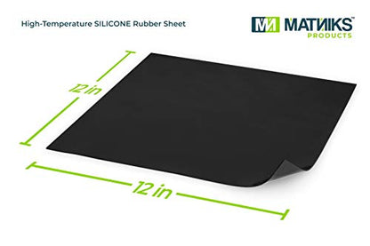 Silicone Rubber Sheet by MATNIKS 12x12-inch by 1/16 Black Duro A65 High-Temperature Heavy Duty Gaskets DIY Solid Material Supporting Pads Leveling Seal Bumpers Protection Covers Anti-Slip no leaks - size: Black 1/16-inch Thick