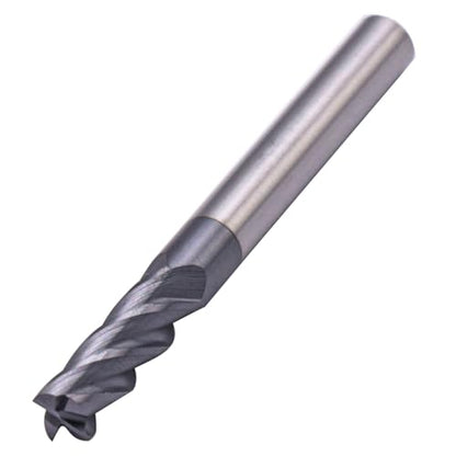 4 Flute Solid Carbide Square End Mill Set(5Pcs, 1/4in), AlTiN Coated - size: 1/4 in