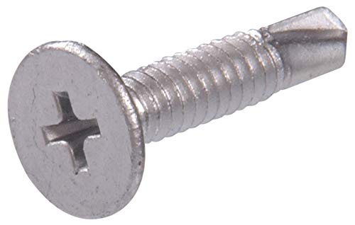 The Hillman Group 560663 10-24-Inch x 1-7/16-Inch Wafer Head Phillips Self Drilling Screw, 100-Pack, zinc